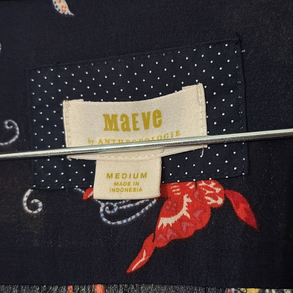 Anthropologie Midi Flutterby Navy Butterfly Dress- M - Picture 4 of 14